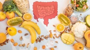 Gut Health के लिए Fiber Rich Foods जैसे फल, सब्जियां और चिया सीड्स